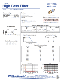 Datasheet VHF-1320+ manufacturer Mini-Circuits